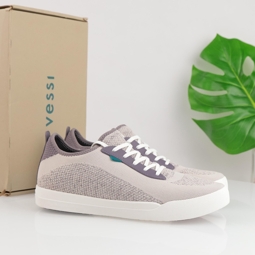 Vessi Mens Weekend 1.5 Sneakers Size 11 Waterproof Gray Purple Knit Comfort Shoe
